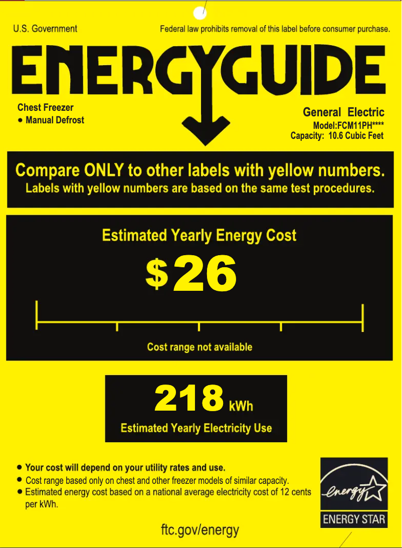 Página 1 del manual Etiqueta energética GE FCM11PHWW