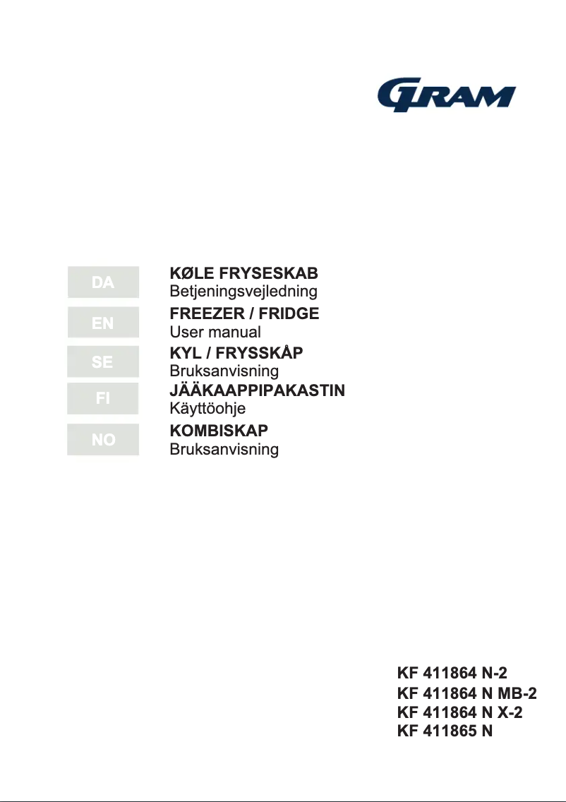 Page 1 de la notice Manuel utilisateur Gram KF 411864 N X-2