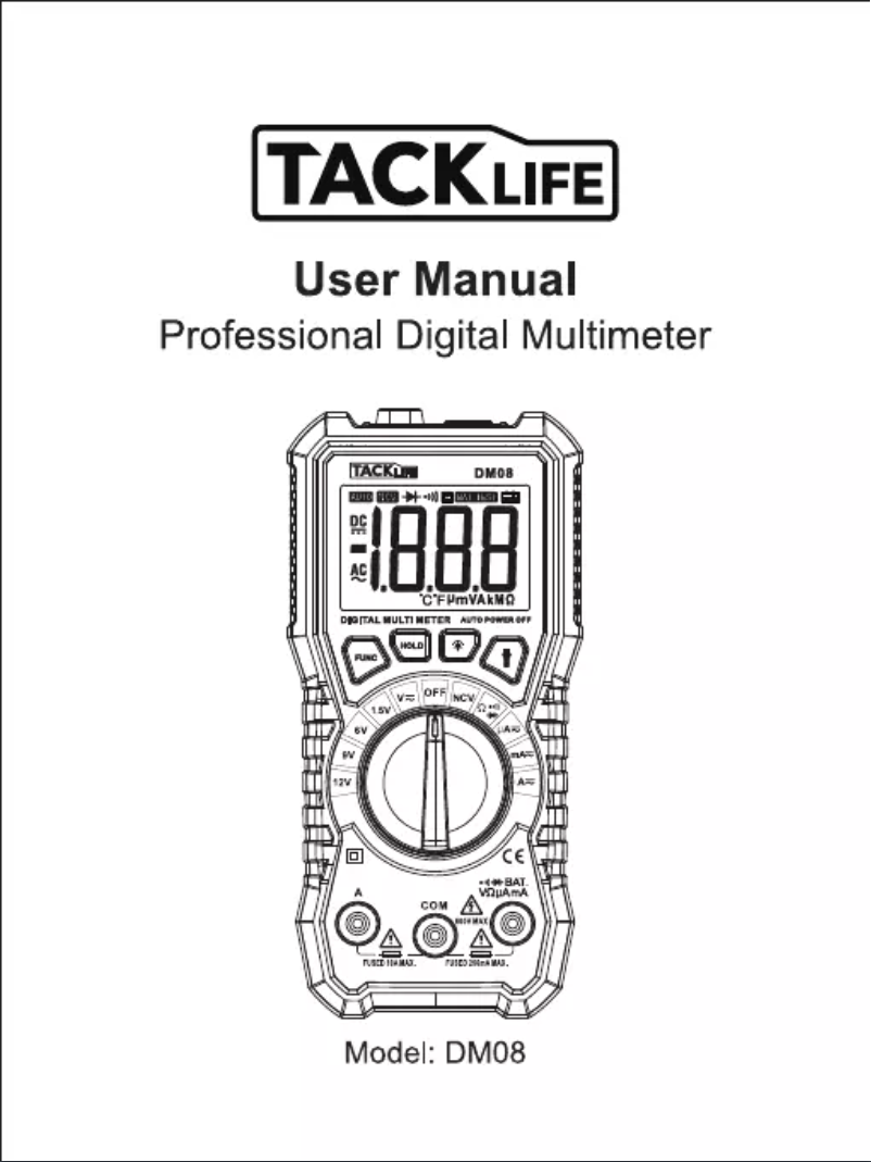 Page 1 de la notice Manuel utilisateur Tacklife DM08