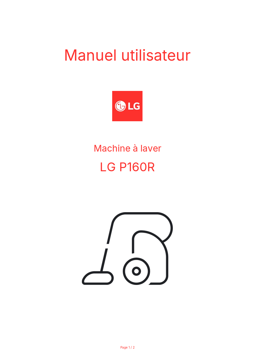 Page n°1 - Manuel utilisateur LG P160R