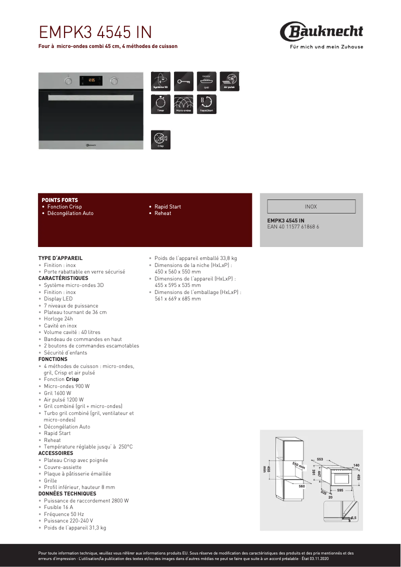Image de la première page du manuel de l'appareil EMPK3 4545 IN