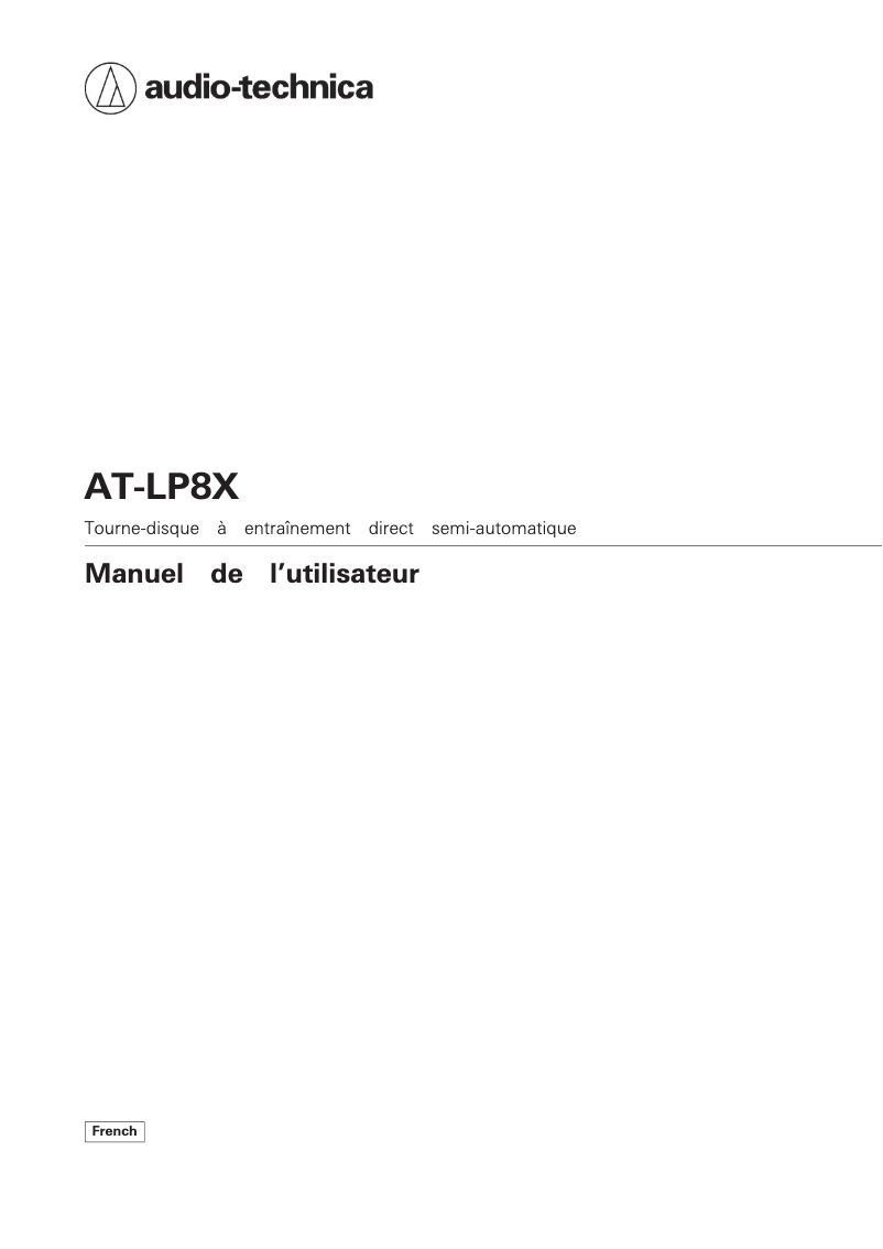 Page n°1 - Manuel utilisateur Audio-Technica AT-LP8X