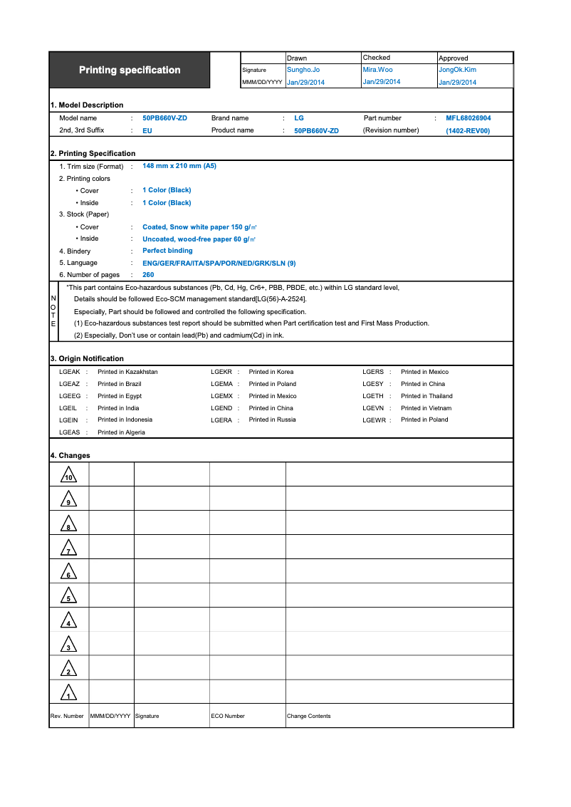 Image de la première page du manuel de l'appareil 50PB660V