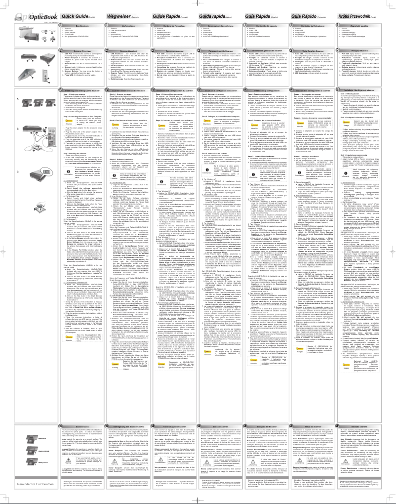 Page n°1 - Manuel utilisateur Plustek OpticBook 3800L