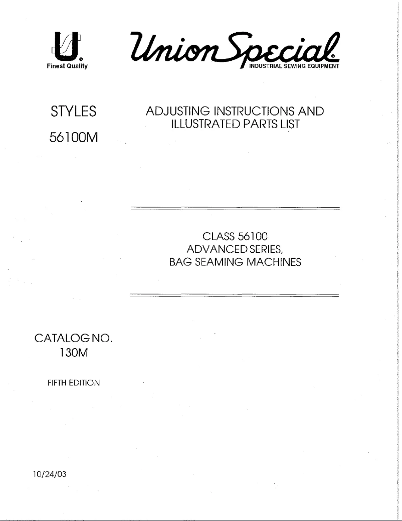 Page 1 de la notice Manuel utilisateur Union Special 56100M