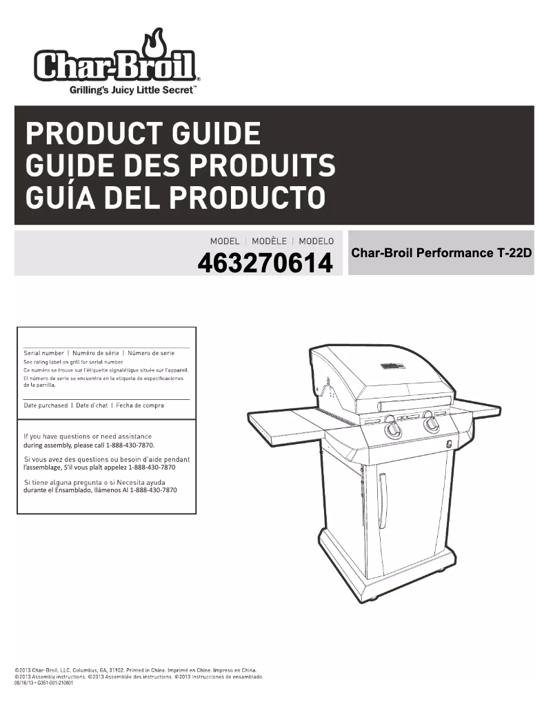 Page 1 de la notice Manuel utilisateur Char-Broil 463270614