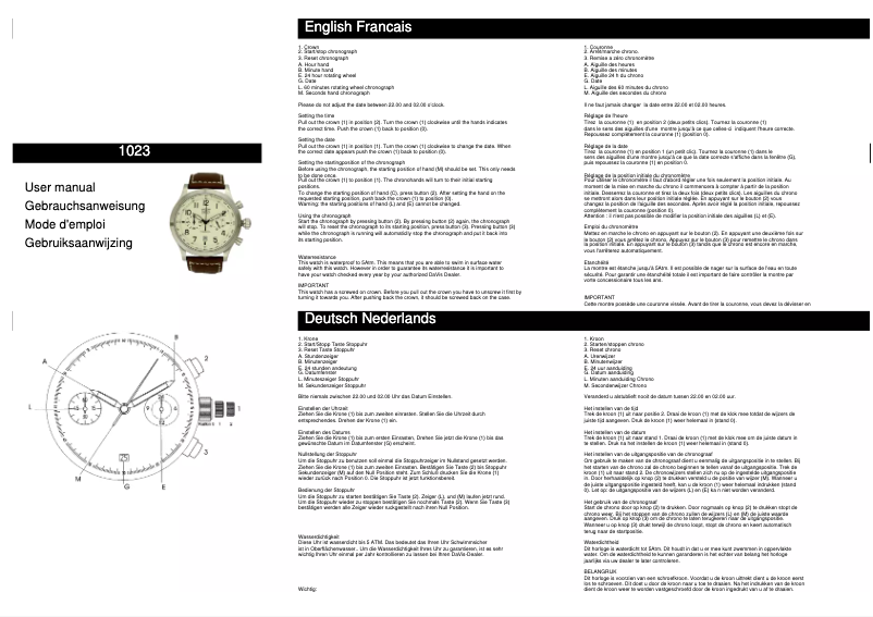 Page n°1 - Manuel utilisateur Davis 1023