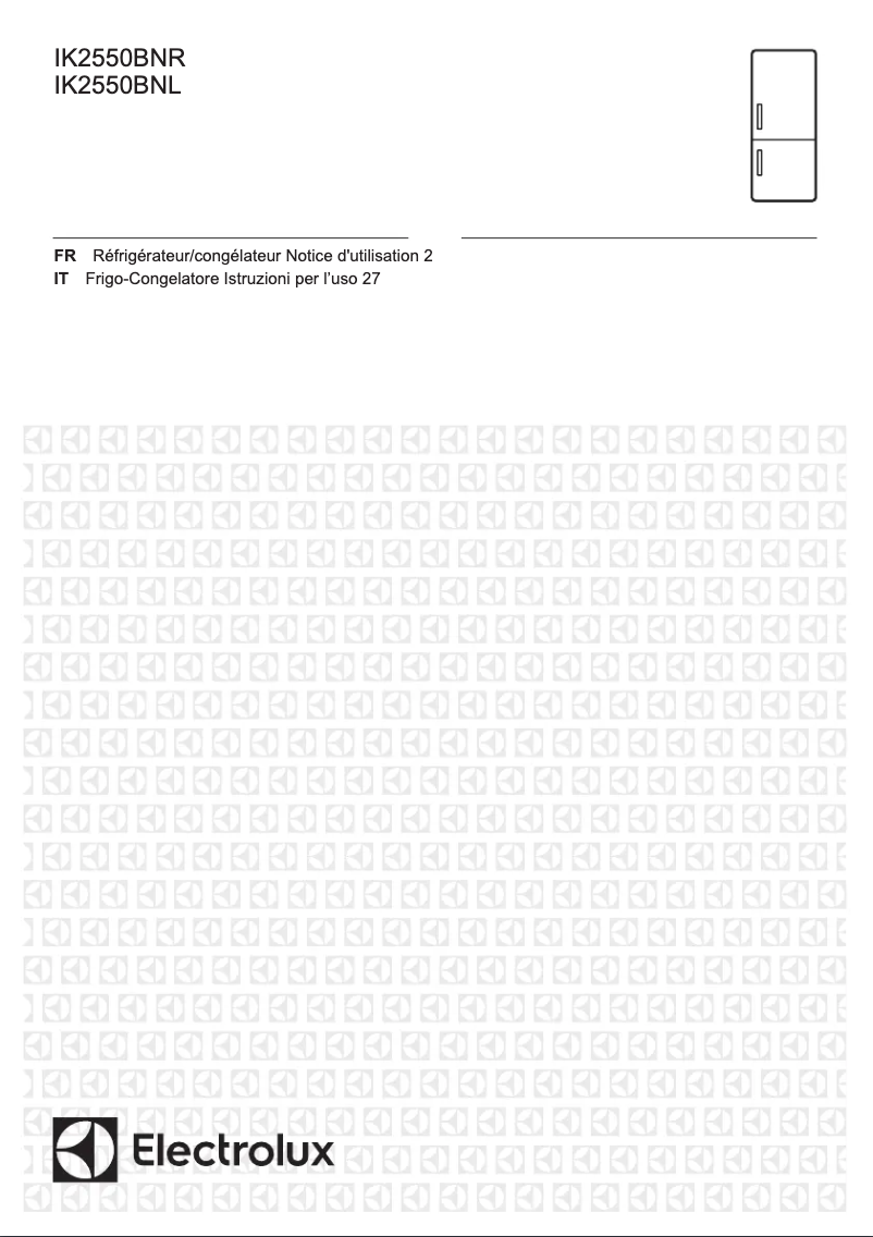 Page 1 de la notice Manuel utilisateur Electrolux IK2550BNL