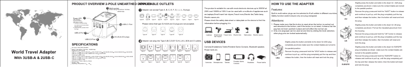 Page n°1 - Manuel utilisateur Adonit PD-3A2C