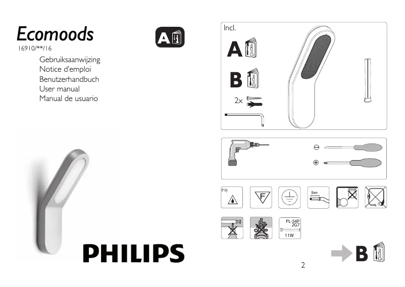 Page n°1 - Manuel utilisateur Philips Ledino 579163116