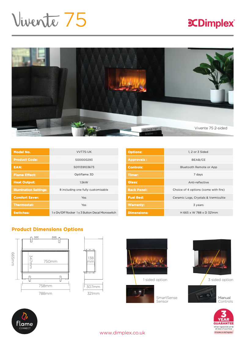 Page 1 de la notice Brochure Dimplex VVT75