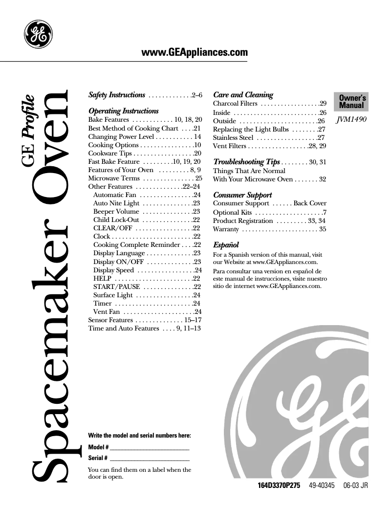 Image de la première page du manuel de l'appareil JVM1490BD