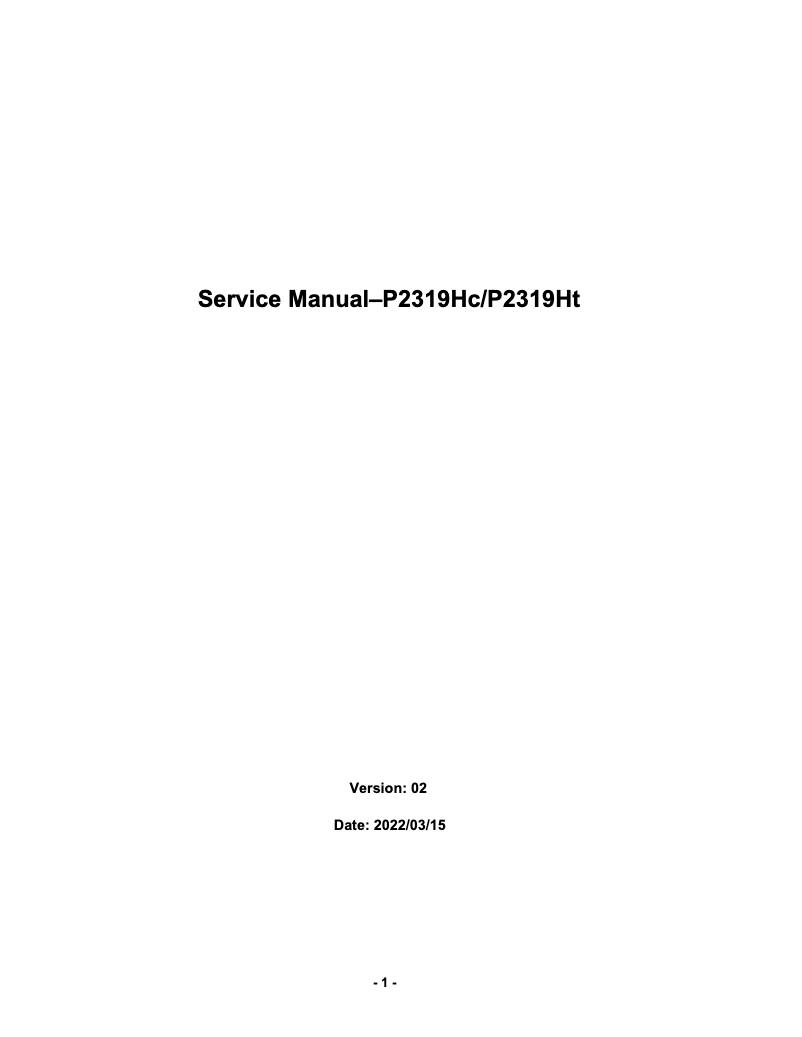 Image de la première page du manuel de l'appareil P2319HE