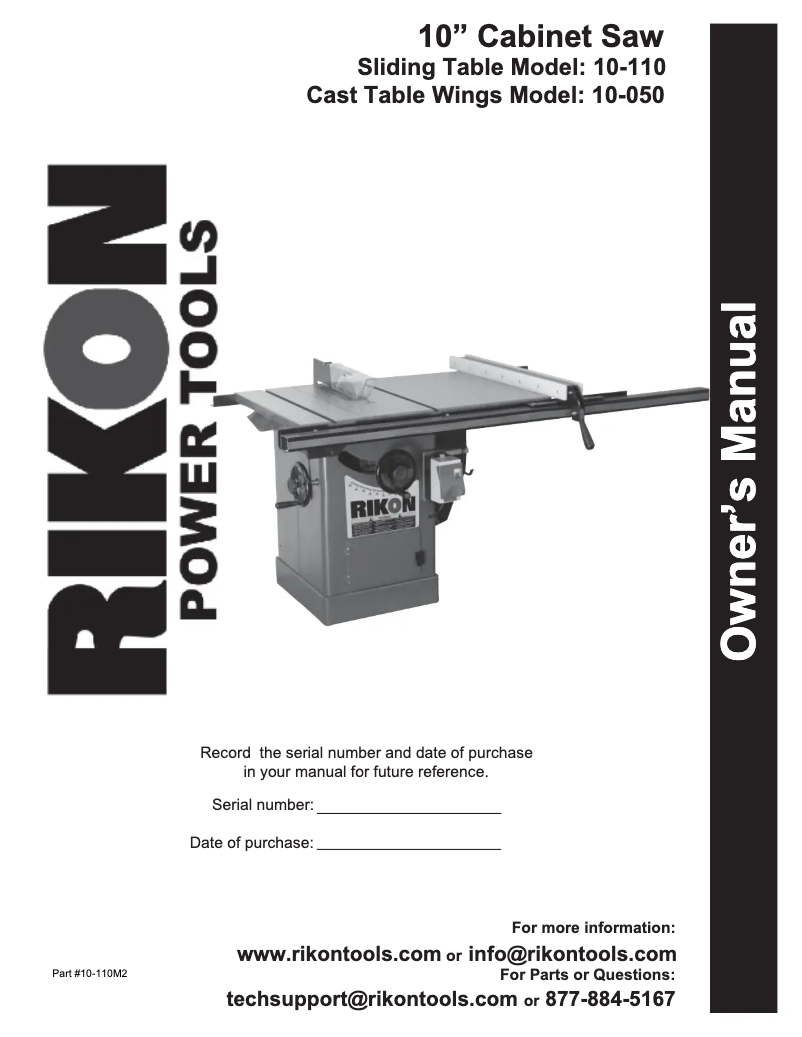 Page 1 de la notice Manuel utilisateur RIKON 10-110