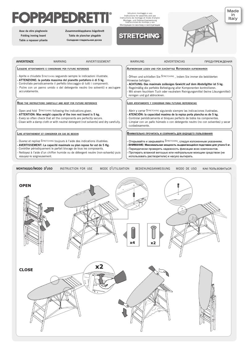 Page 1 de la notice Manuel utilisateur Foppapedretti Stretching