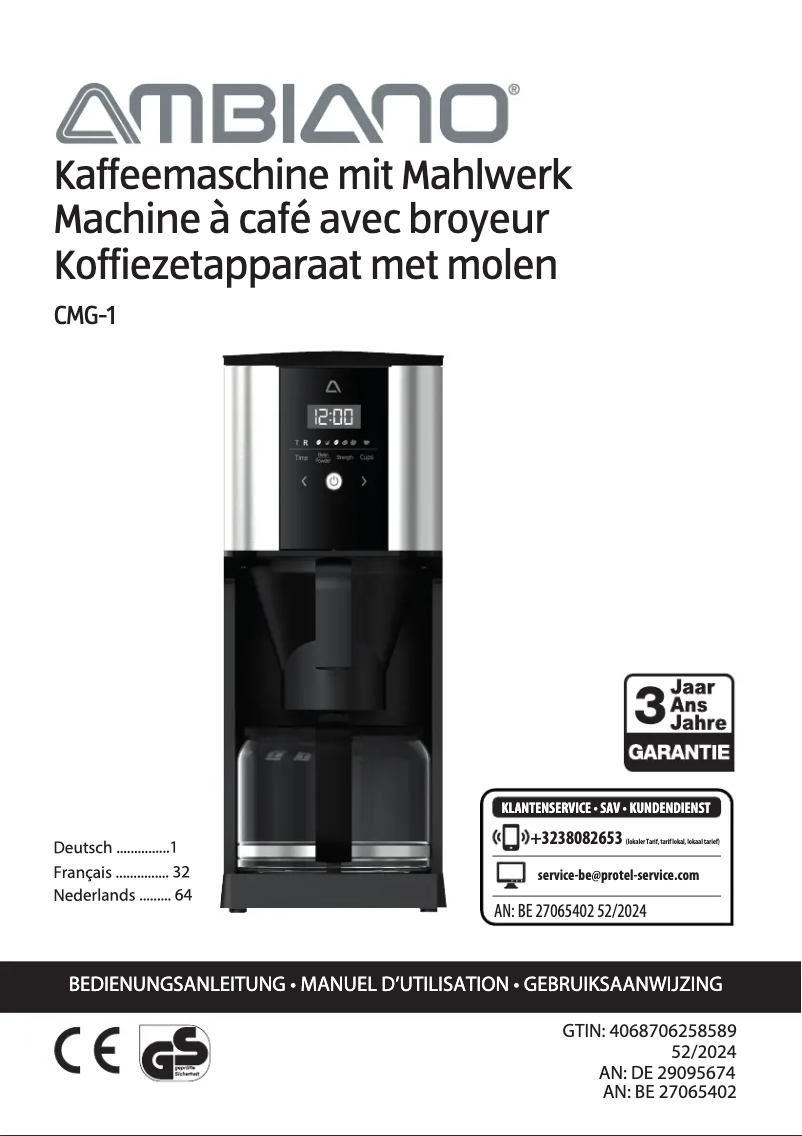 Image de la première page du manuel de l'appareil CMG-1