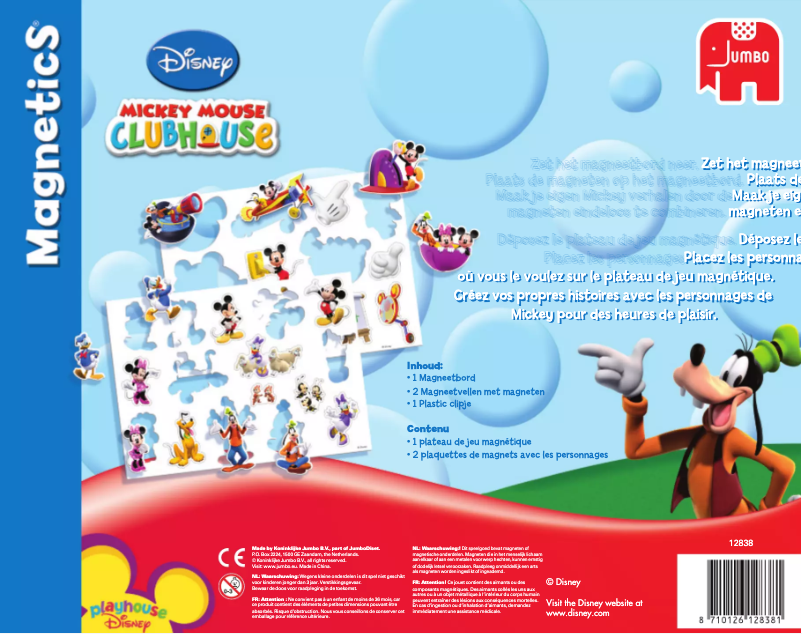 Page n°1 - Manuel utilisateur Jumbo Disney Mickey Mouse Club House Magnetics