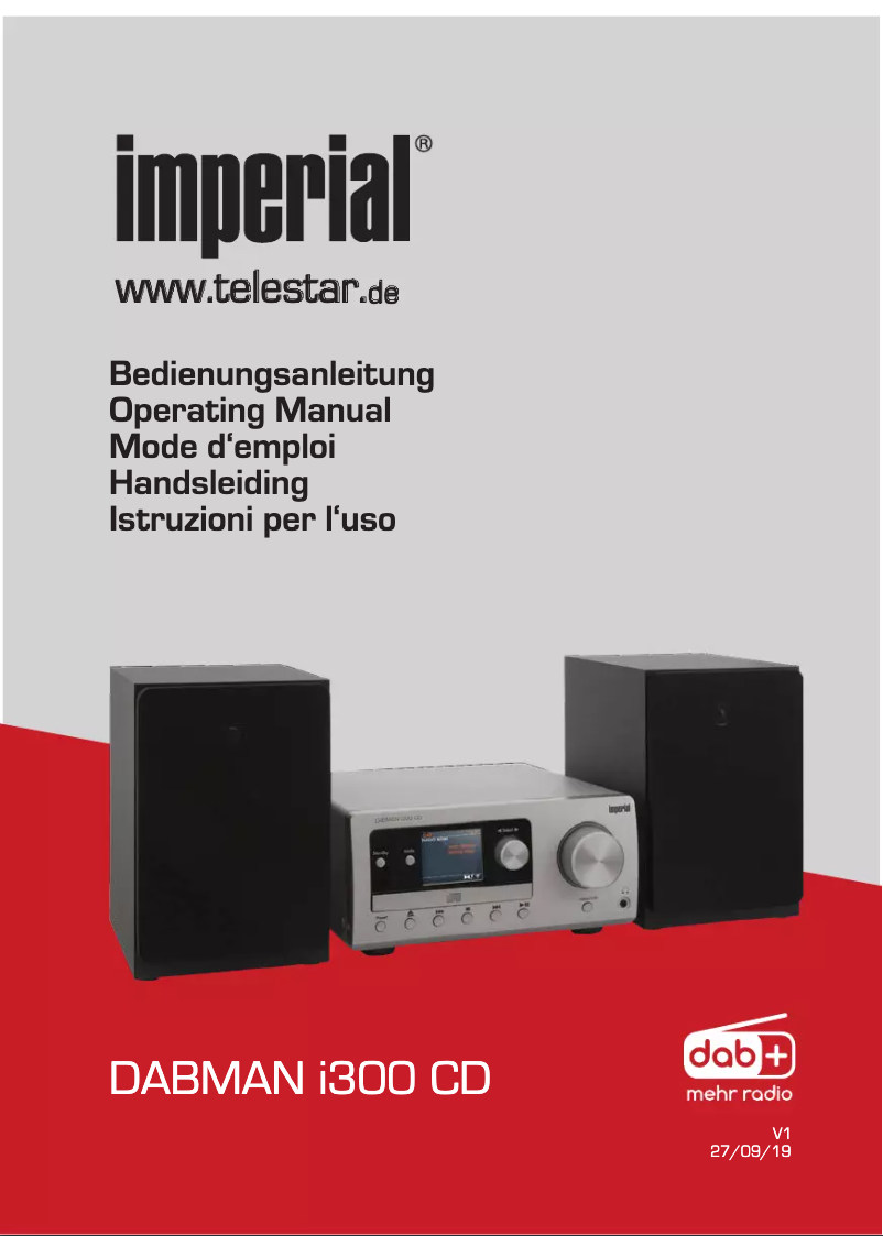 Page 1 de la notice Manuel utilisateur Imperial DABMAN i300 CD