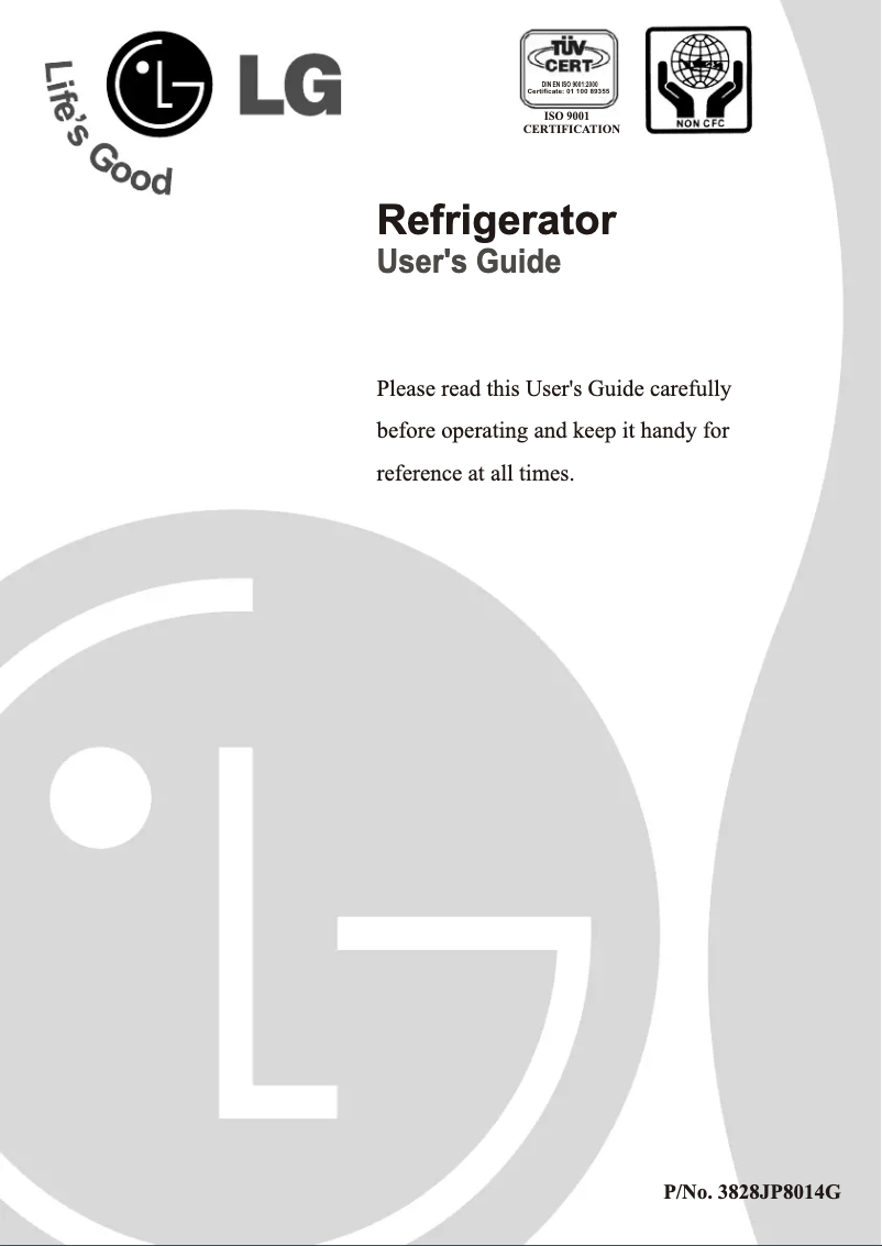 Page 1 de la notice Manuel utilisateur LG GR-U171CLK