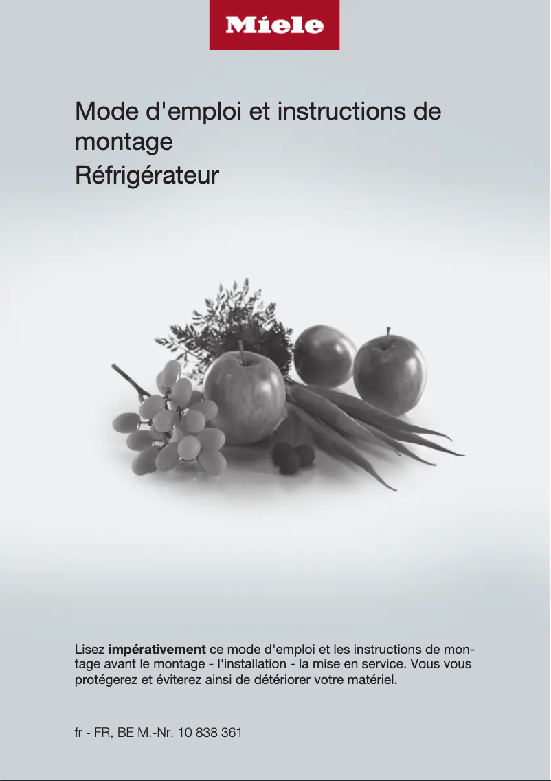 Page n°1 - Manuel utilisateur Miele K 31252 Ui