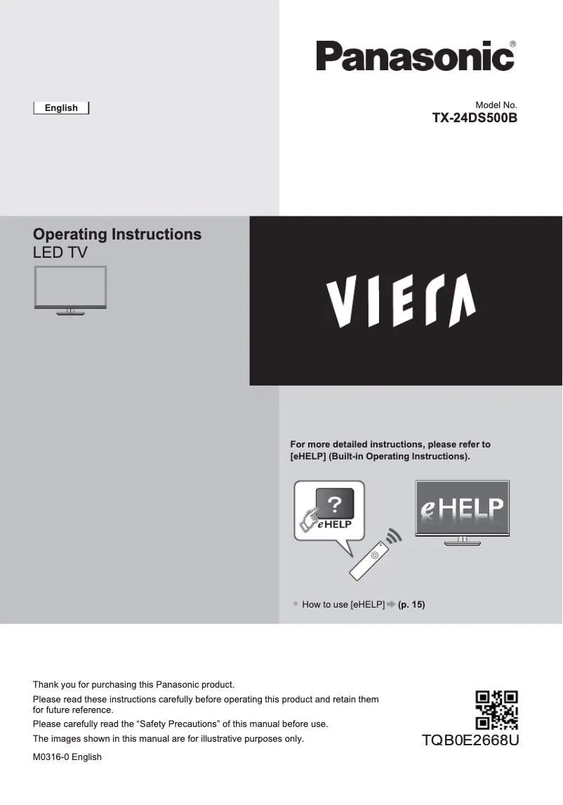 Page 1 de la notice Manuel utilisateur Panasonic Viera TX-24DS500E