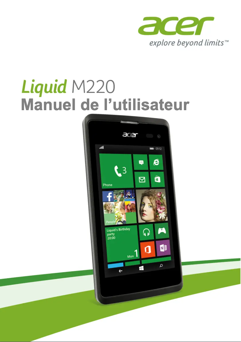 Image de la première page du manuel de l'appareil Liquid M220