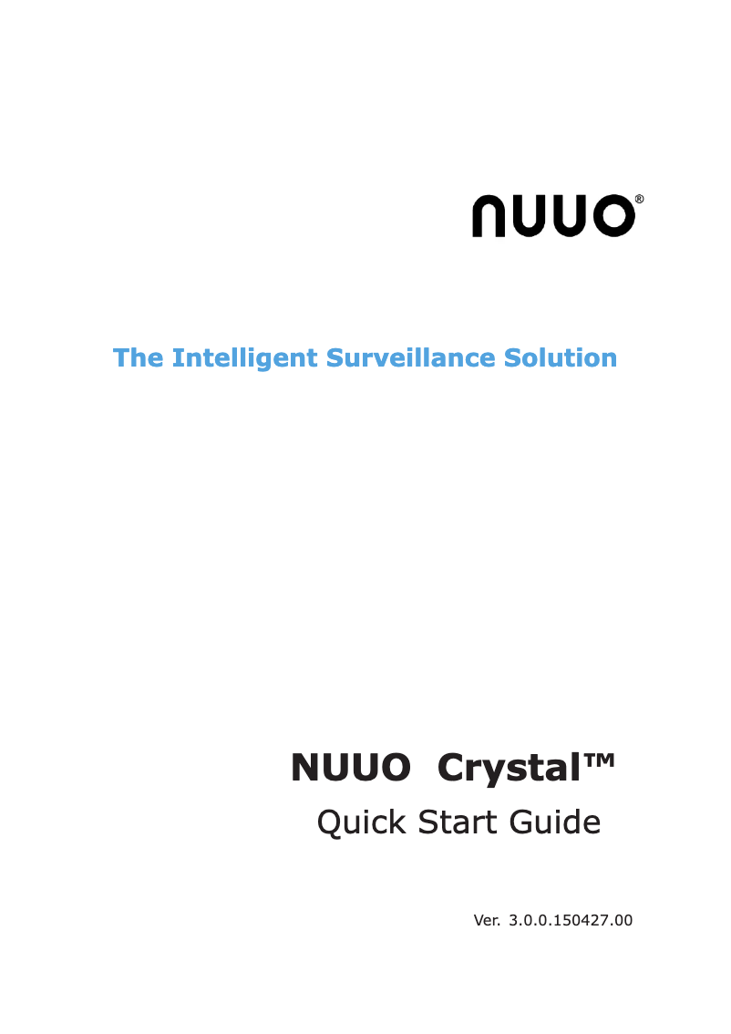 Page n°1 - Manuel utilisateur NUUO Crystal CT- 8000RP