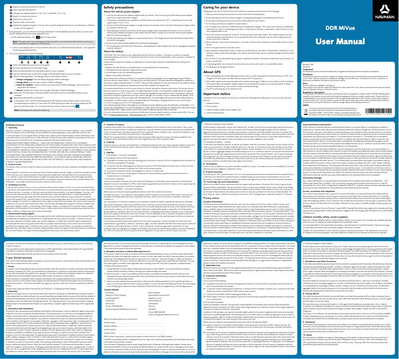 Image de la première page du manuel de l'appareil MiVue 760 ULTRA