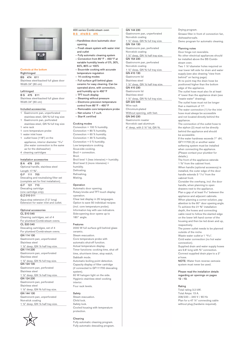 Imagen de la primera página del manual del dispositivo BS474611