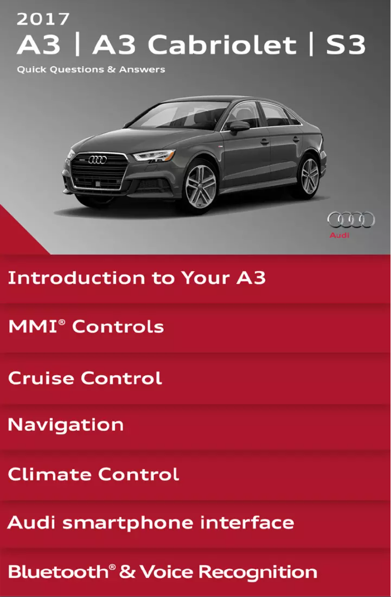 Page 1 de la notice Manuel utilisateur Audi A3 (2017)