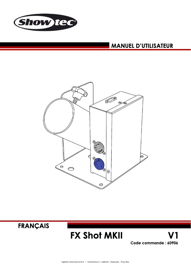 Page 1 de la notice Manuel utilisateur Showtec FX Shot MKII