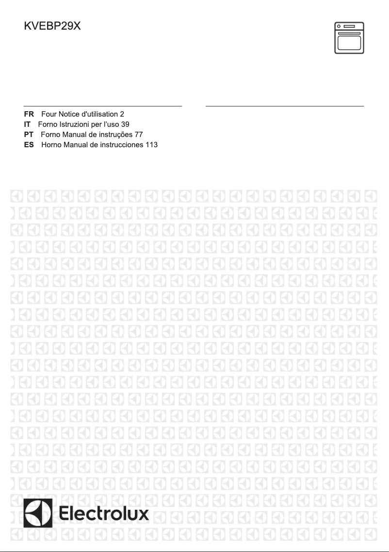Page n°1 - Manuel utilisateur Electrolux KVEBP29X