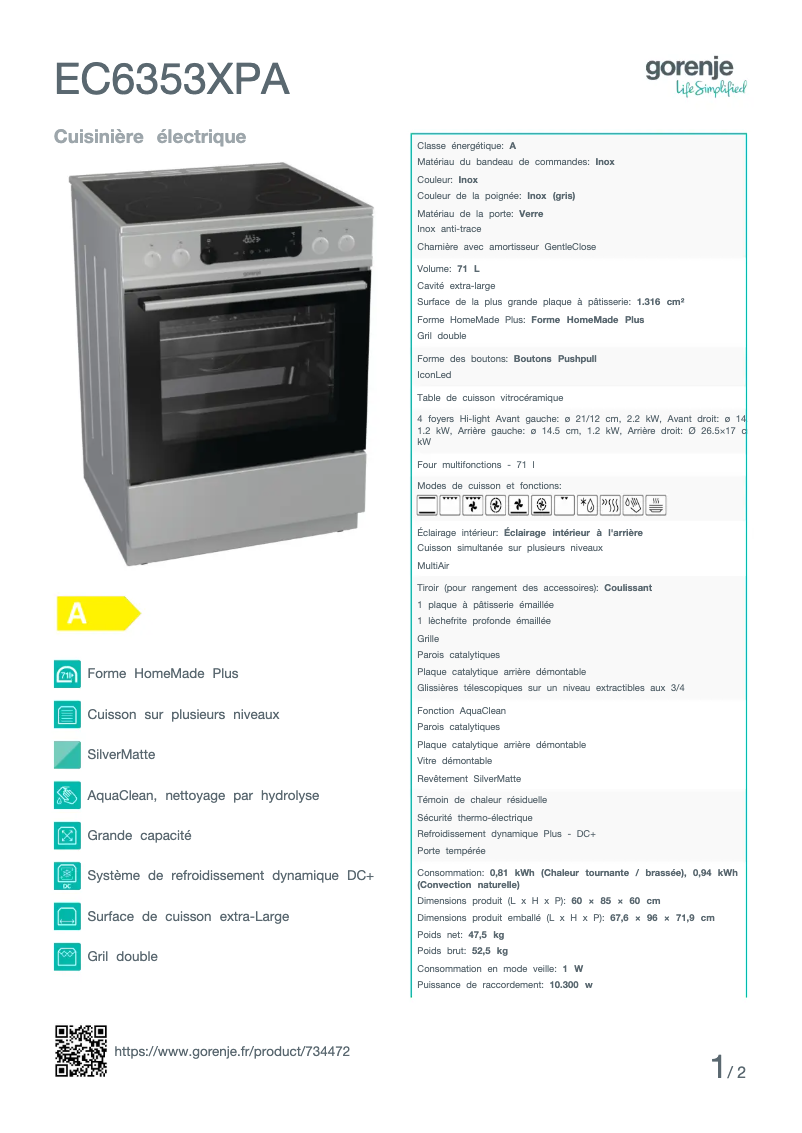 Image de la première page du manuel de l'appareil EC6353XPA