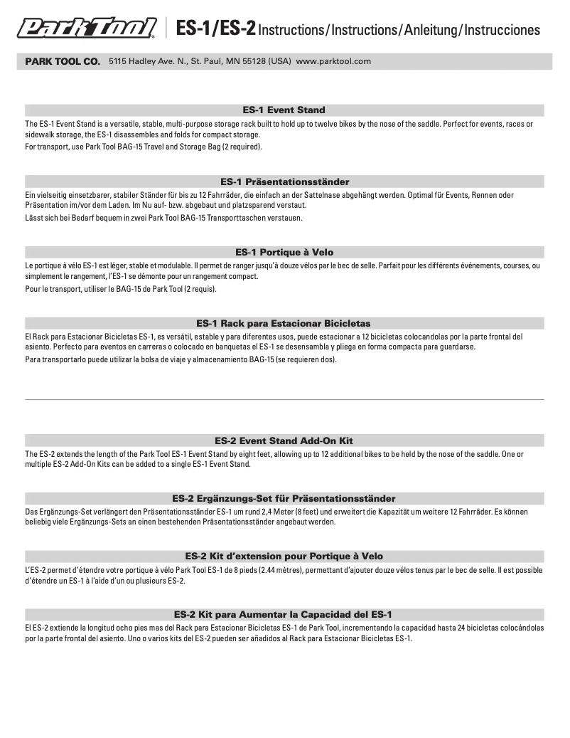 Image de la première page du manuel de l'appareil ES-1