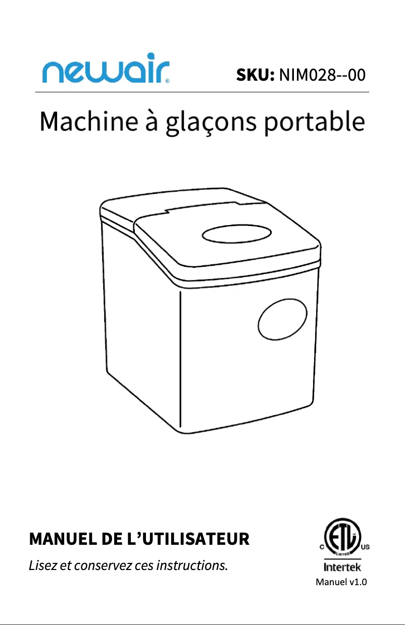 Page 1 de la notice Manuel utilisateur NewAir AI-100BK