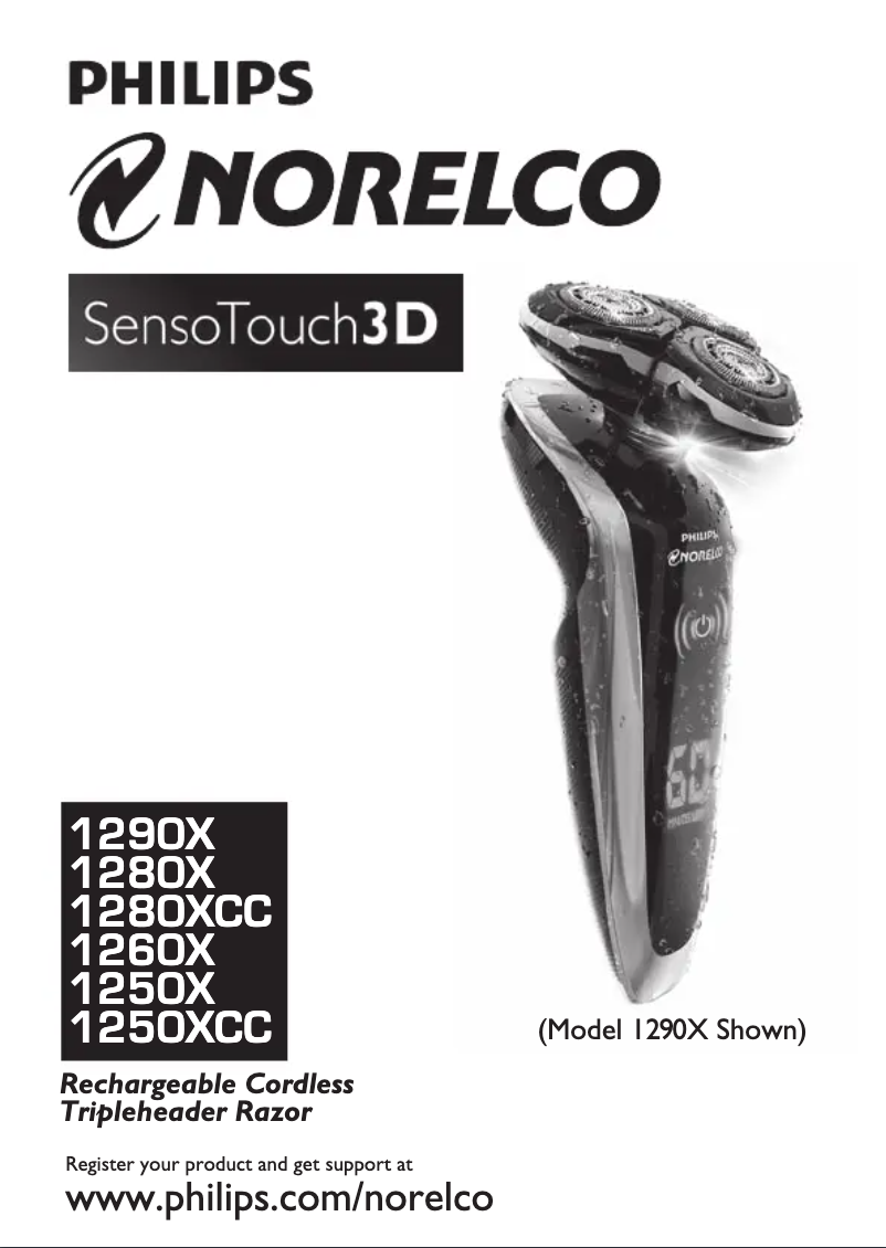 Image de la première page du manuel de l'appareil Norelco SensoTouch 3D 1255X