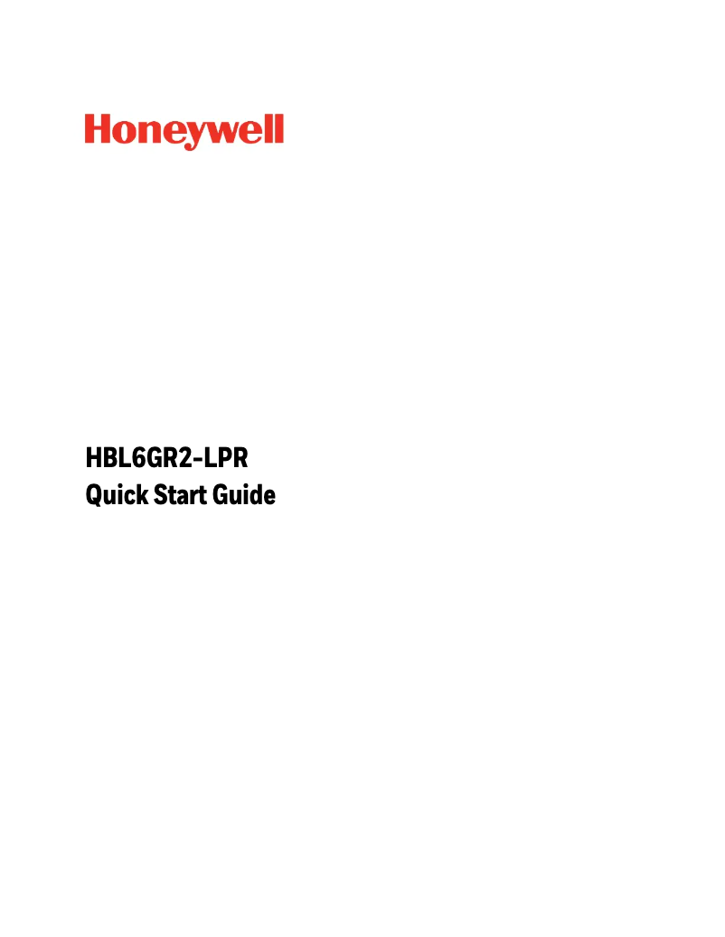 Página 1 del manual Manual de usuario Honeywell HBL6GR2-LPR