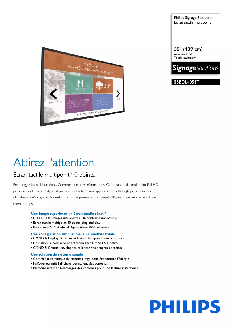 Image de la première page du manuel de l'appareil 55BDL4051T