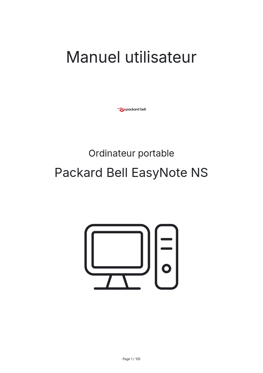 Image de la première page du manuel de l'appareil EasyNote NS