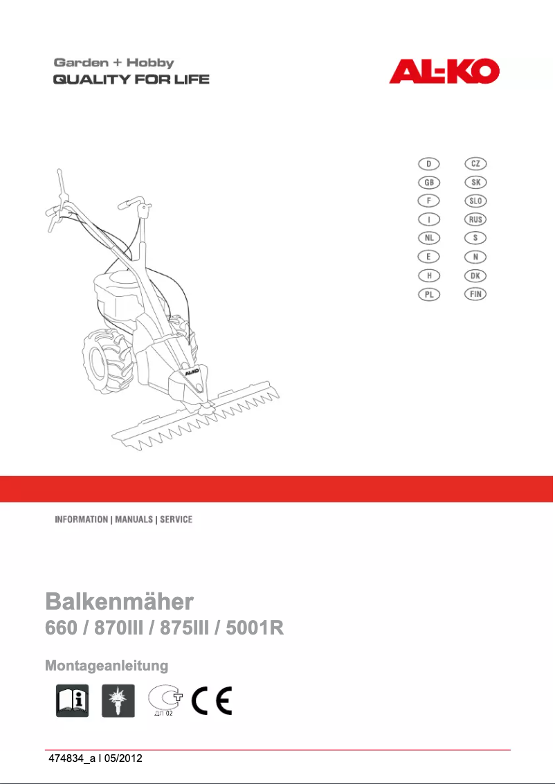 Page 1 de la notice Manuel utilisateur AL-KO BM 870 III