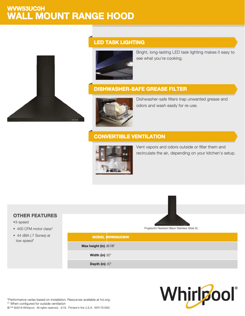 Image de la première page du manuel de l'appareil WVW53UC0HV