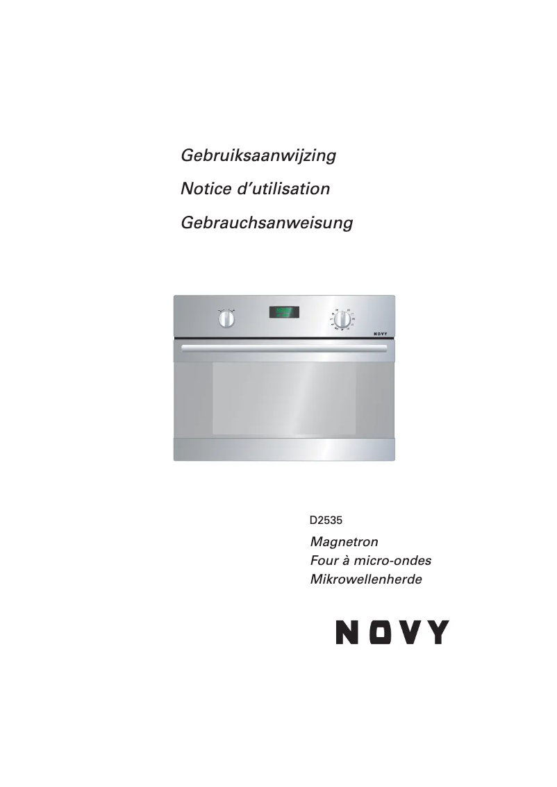 Page n°1 - Manuel utilisateur Novy 2535