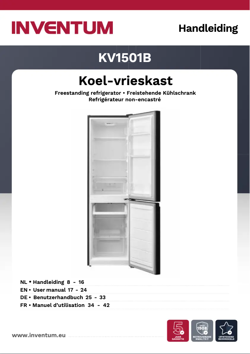 Page 1 of the manual User Manual Inventum KV1501B
