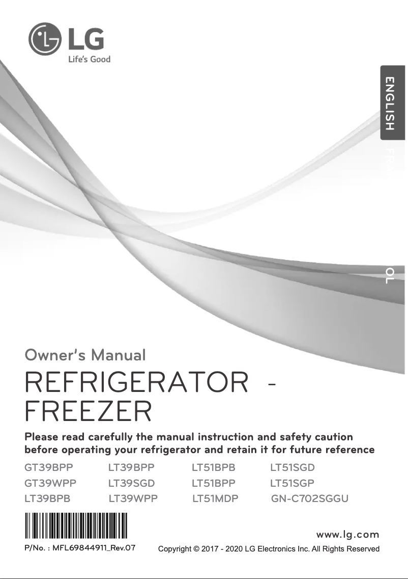 Page 1 de la notice Manuel utilisateur LG GT39WPP