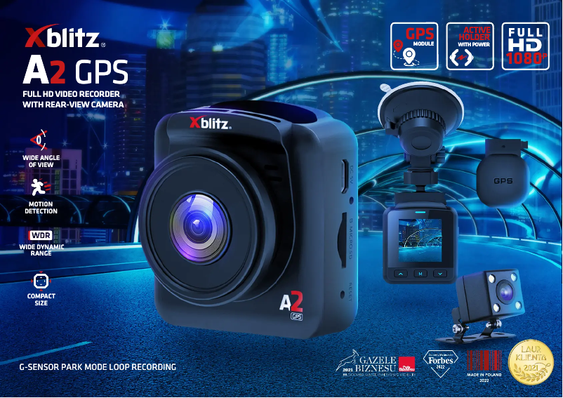 Page 1 de la notice Fiche technique Xblitz A2 GPS