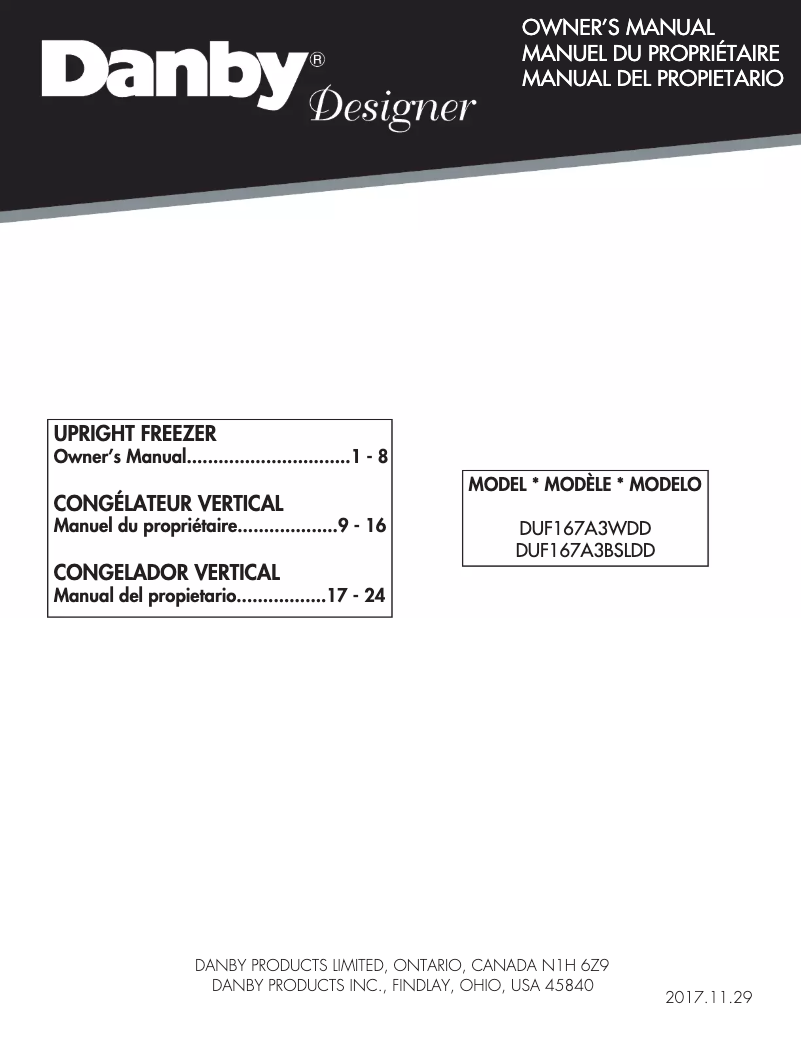 Page 1 de la notice Manuel utilisateur Danby Designer DUFM101A2WDD