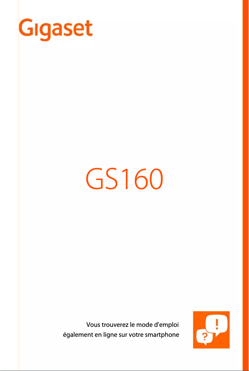 Page n°1 - Manuel utilisateur Gigaset GS160
