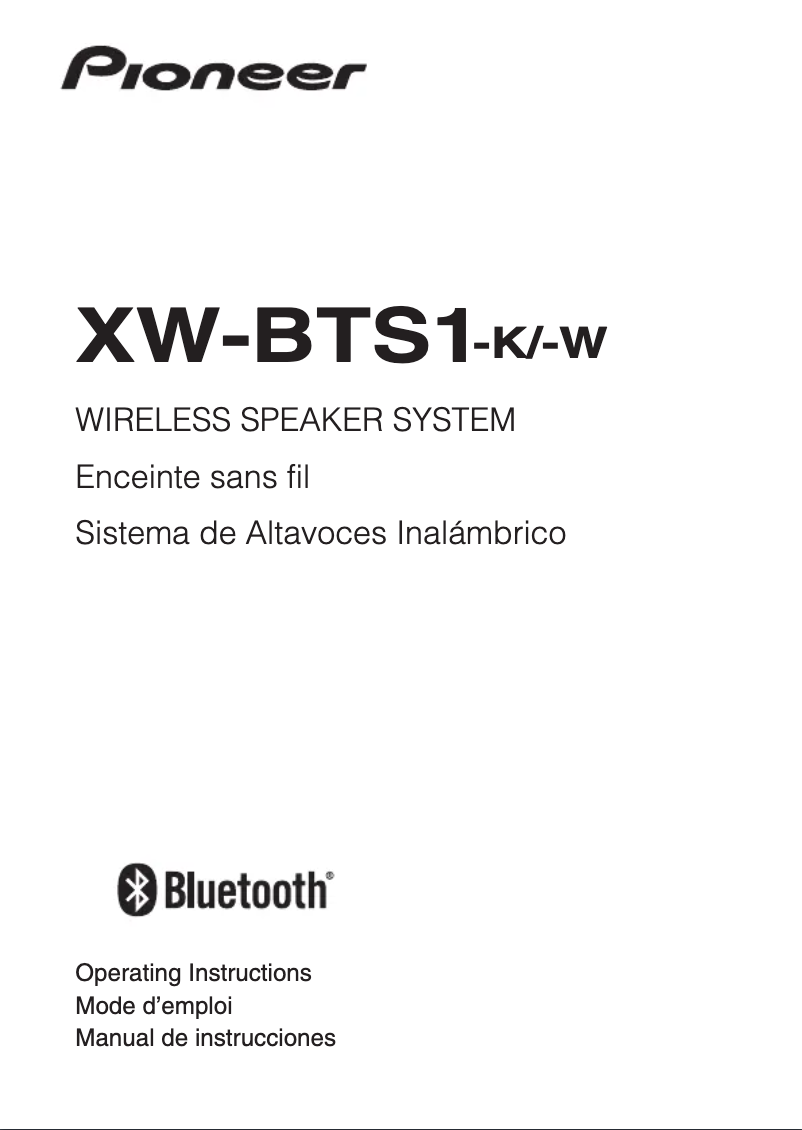 Page n°1 - Manuel utilisateur Pioneer XW-BTS1