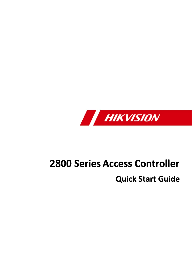 Page 1 de la notice Guide de démarrage rapide Hikvision DS-K2802