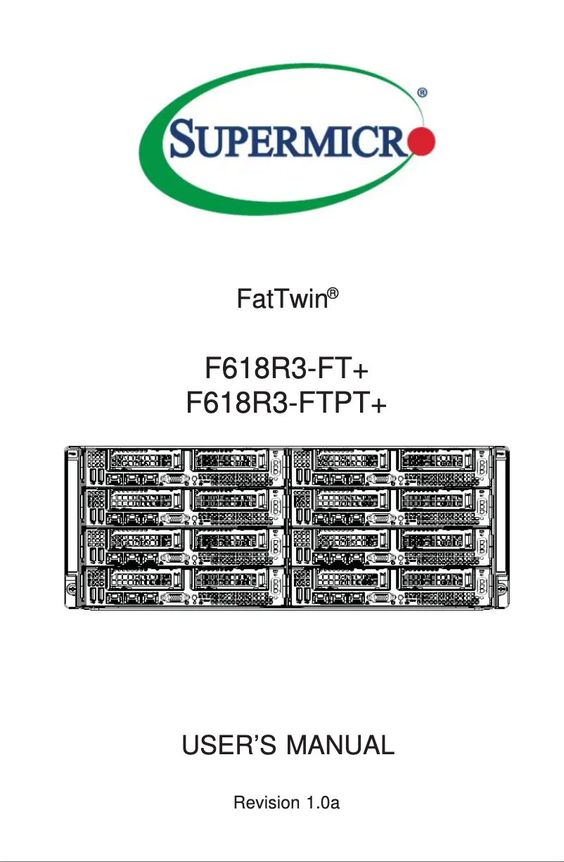 Page 1 de la notice Manuel utilisateur Supermicro SuperServer F618R3-FTPT+